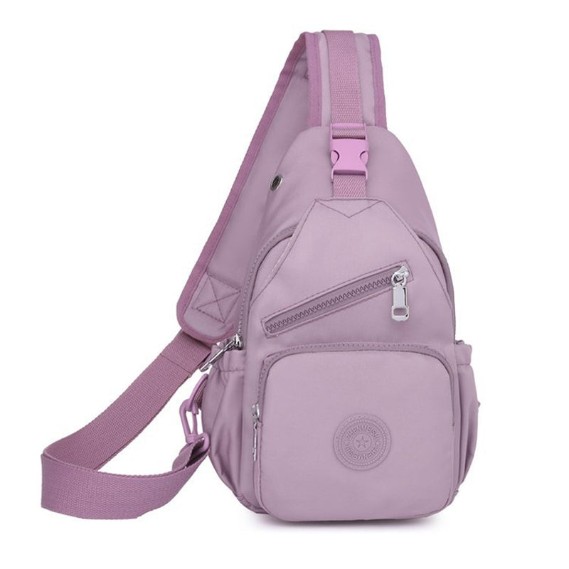 Damen-Schultertasche aus Segeltuch mit mehreren Taschen