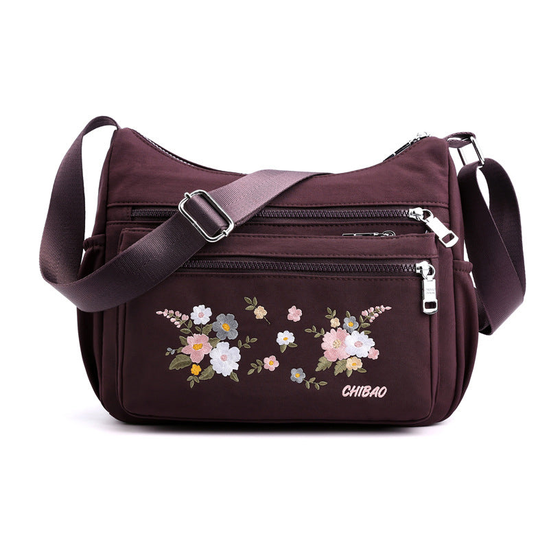 Damen modische bestickte Umhängetasche mit Blumenmuster